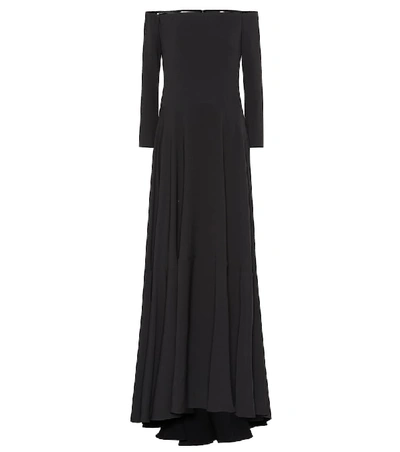 Shop Valentino Silk Gown In Black