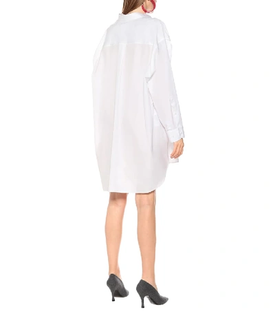 Shop Maison Margiela Cotton-poplin Mini Shirt Dress In White