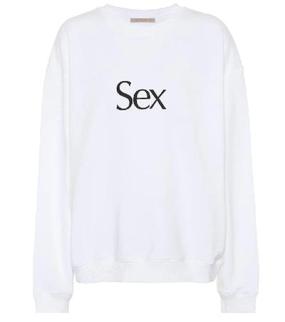 Shop Christopher Kane Printed Cotton Sweatshirt In White