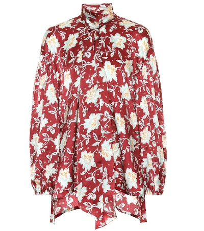 Shop Chloé Floral Silk Blouse In Multicoloured