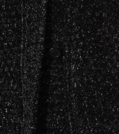 Shop Saint Laurent Lurex® Knit Cardigan In Black