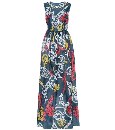 Shop Mary Katrantzou Printed Silk Gown In Multicoloured