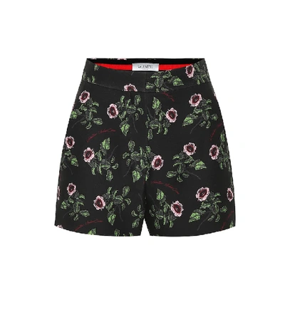 Shop Valentino High-rise Wool And Silk Shorts In Black