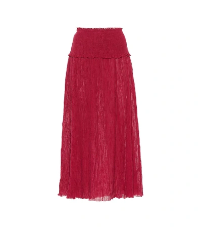 Shop Zimmermann Suraya Ramie And Cotton Skirt In Red