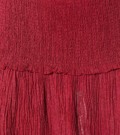 Shop Zimmermann Suraya Ramie And Cotton Skirt In Red