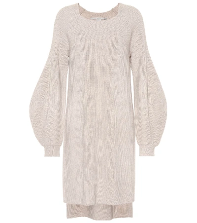 Shop Stella Mccartney Wool Sweater Dress In Beige