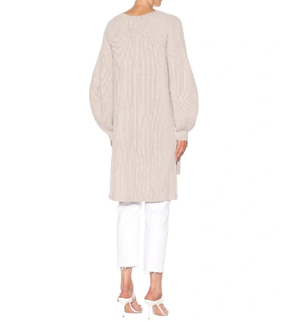 Shop Stella Mccartney Wool Sweater Dress In Beige