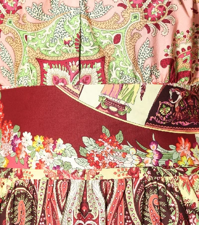 Shop Etro Printed Cotton Minidress In Multicoloured