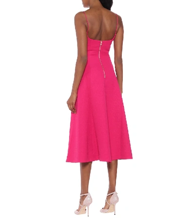 Shop Rebecca Vallance Natalia Jacquard Midi Dress In Pink