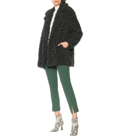 Shop Tibi Faux Curly Shearling Coat In Green