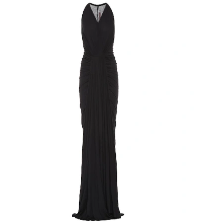 Shop Rick Owens Lilies Jersey Maxi Dress In Black