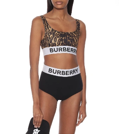Shop Burberry Leopard-print Bikini In Multicoloured