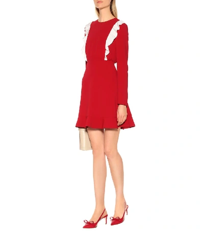 Shop Red Valentino Ruffled Crêpe Dress In Red