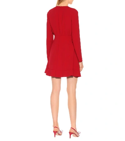 Shop Red Valentino Ruffled Crêpe Dress In Red