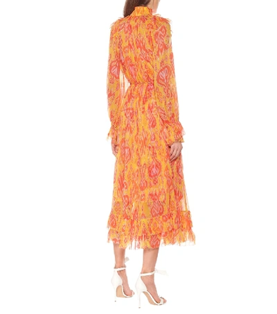 Shop Zimmermann Brightside Paisley Midi Dress In Orange