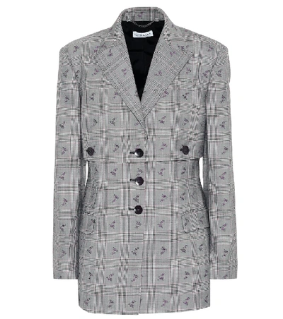Shop Altuzarra Neil Plaid Wool-blend Blazer In Grey
