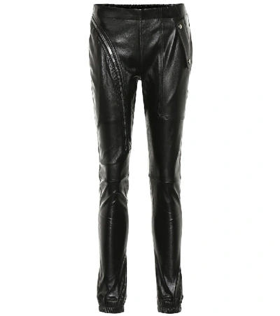 Shop Rick Owens Mid-rise Skinny Leather Pants In Black