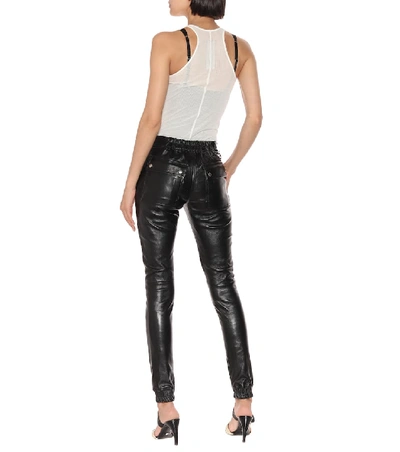 Shop Rick Owens Mid-rise Skinny Leather Pants In Black