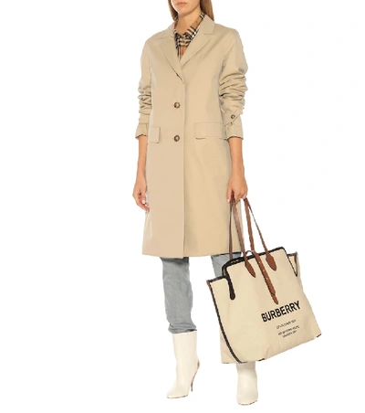 Shop Burberry Farringdon Gabardine Car Coat In Beige