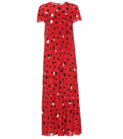 Shop Red Valentino Printed Silk Maxi Dress In Red