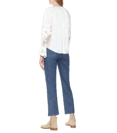 Shop See By Chloé Embroidered Cotton Top In White