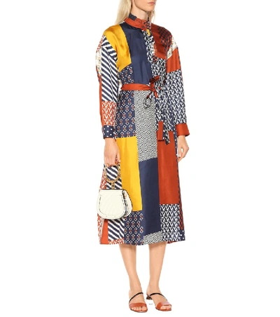 Shop Tory Burch Bianca Silk Shirt Dress In Multicoloured