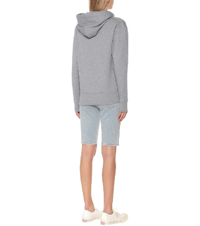 Shop Acne Studios Ferris Face Cotton Hoodie In Grey