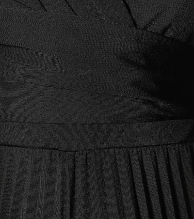 Shop Max Mara Vieste Pleated Jersey Jumpsuit In Black