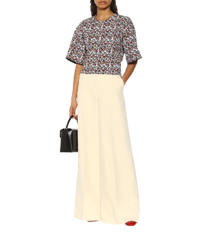 Shop Victoria Beckham Floral Crêpe Tunic Top In Multicoloured