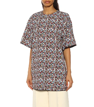 Shop Victoria Beckham Floral Crêpe Tunic Top In Multicoloured