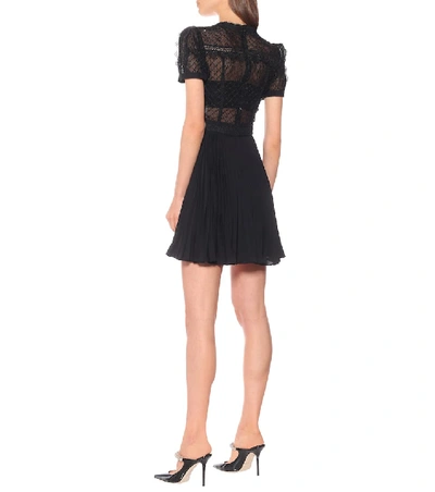 Shop Self-portrait Embellished Lace Minidress In Black