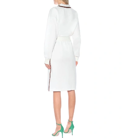 Shop Gucci Cotton-blend Midi Skirt In White