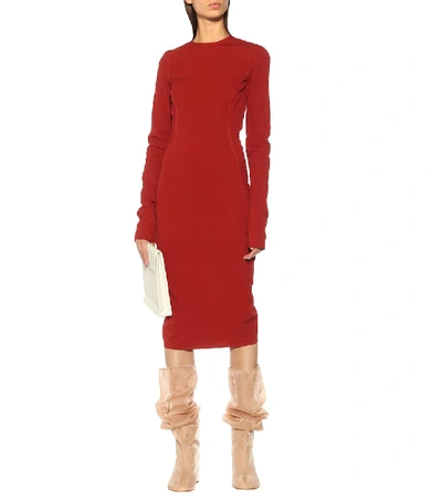 Shop Rick Owens Sade Cotton-blend Dress In Red