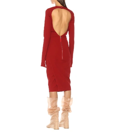 Shop Rick Owens Sade Cotton-blend Dress In Red