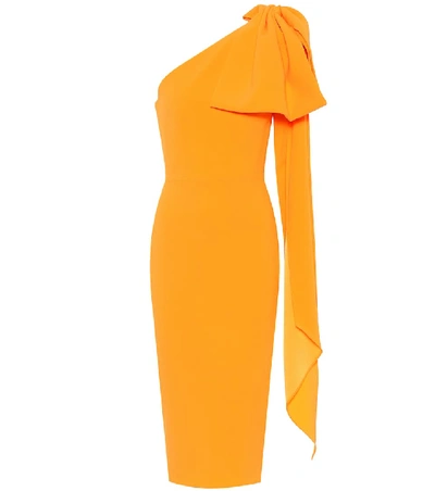Shop Alex Perry Wade Crêpe Midi Dress In Orange