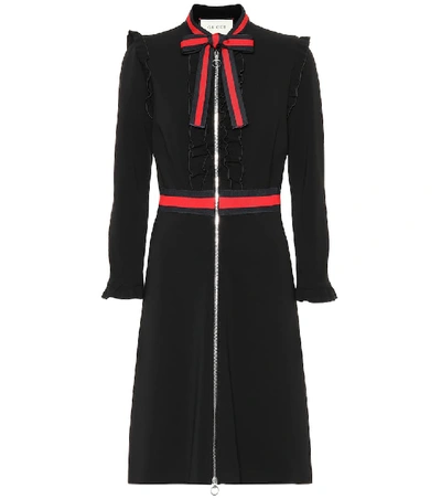 Shop Gucci Crêpe Jersey Dress In Black