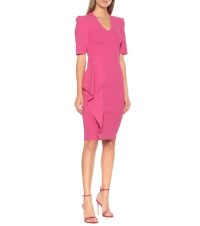 Shop Stella Mccartney Compact-knit Midi Dress In Pink