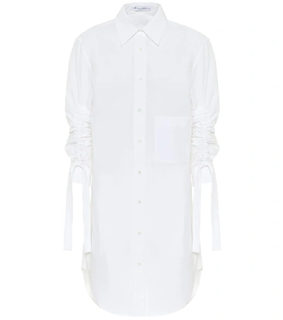 Shop Jw Anderson Cotton Shirt Midi Dress In White
