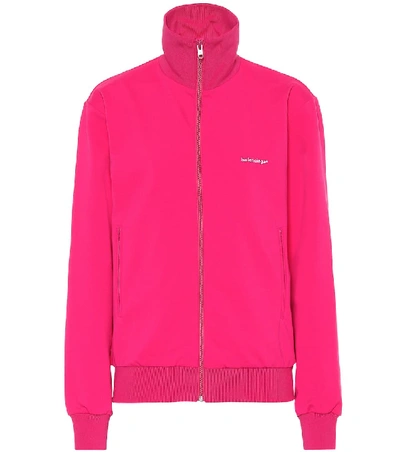 Shop Balenciaga Jersey Track Jacket In Pink