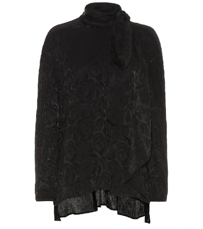 Shop Chloé Silk-blend Floral Jacquard Blouse In Black