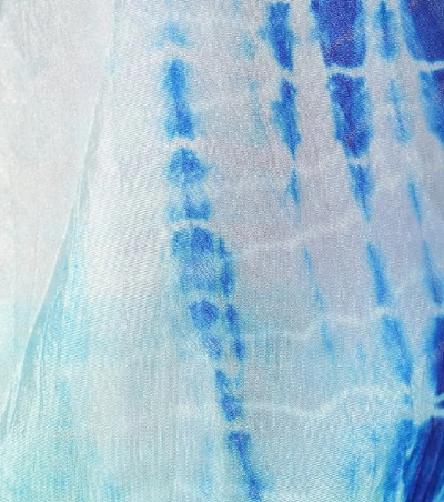 Shop Anna Kosturova Tie-dye Silk Blouse In Blue