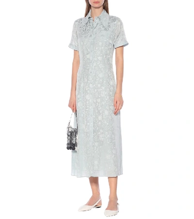 Shop Alexa Chung Anna Floral-jacquard Dress In Blue