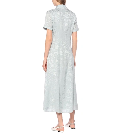 Shop Alexa Chung Anna Floral-jacquard Dress In Blue