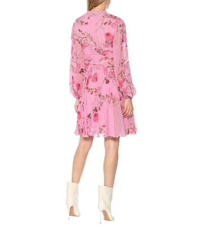 Shop Giambattista Valli Lace-trimmed Silk Minidress In Pink