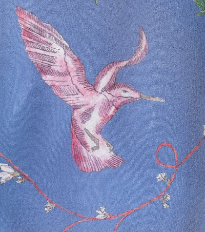 Shop Altuzarra Gormann Printed Silk Chiffon Dress In Blue