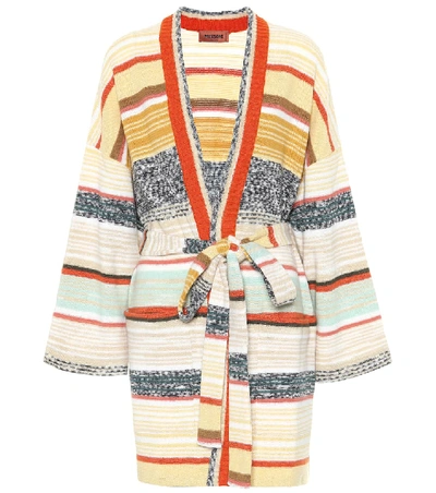 Shop Missoni Striped Knit Wool Cardigan In Multicoloured