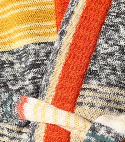 Shop Missoni Striped Knit Wool Cardigan In Multicoloured