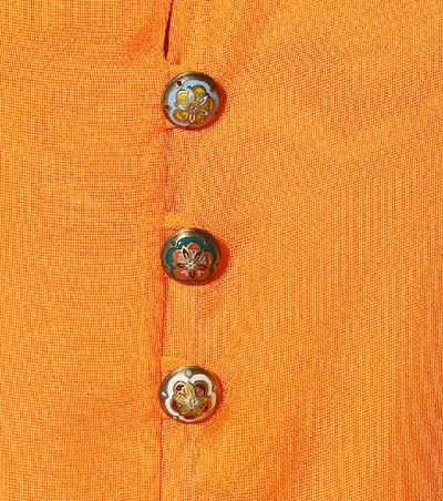 Shop Oscar De La Renta Silk Gown In Orange