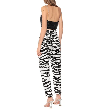 Shop Attico Diane Zebra-print High-rise Jeans In Multicoloured