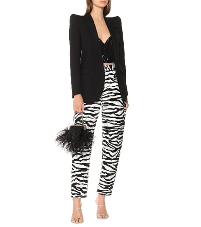 Shop Attico Diane Zebra-print High-rise Jeans In Multicoloured